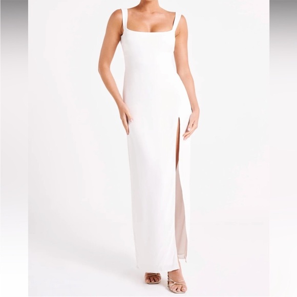 Meshki Dresses & Skirts - Verana Backless Satin Maxi Dress - White